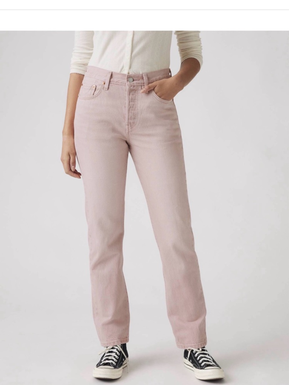 Levi’s 501 Original Women's Jeans NWT 26x30 Scraped Pale Mauve - Pink - Picture 2 of 10